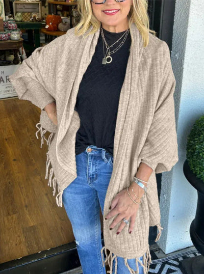 Poncho pour femme élégant avec franges