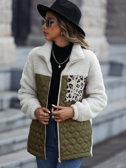Veste polaire femme avec motif animalier tendance