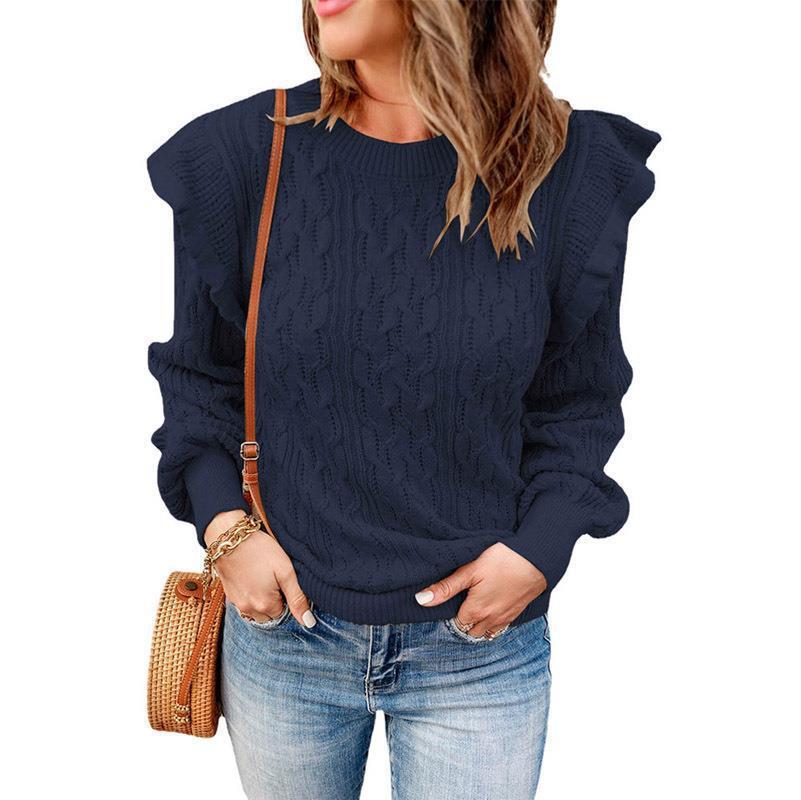 Pull Femme Tricot Motif Torsadé Élégant