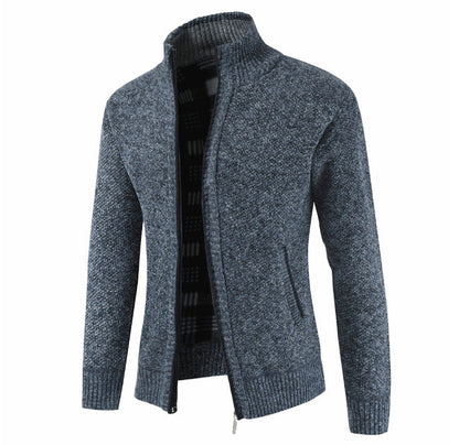 Gilet en tricot classique chaud pour homme avec poches