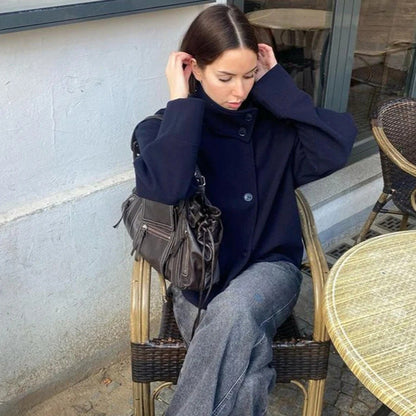 Damenjacke Chic Kurz Schnell Verschluss - IdealeKleiden