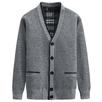 Herren Strickjacke Modern V-Ausschnitt Elegantes Design - IdealeKleiden