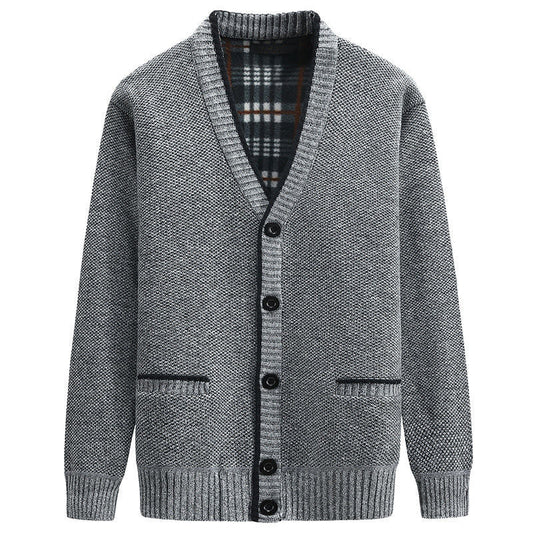 Herren Strickjacke Modern V-Ausschnitt Elegantes Design - IdealeKleiden