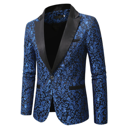 Blazer en velours pour homme, motif élégant, noir