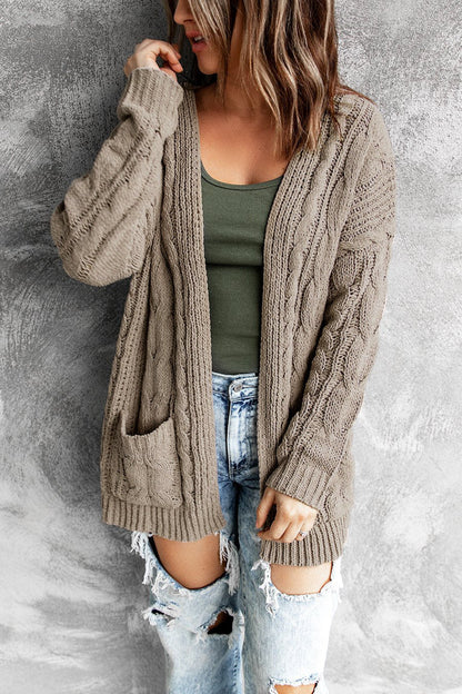 Gilet en maille pour femme avec manches oversize et poches plaquées