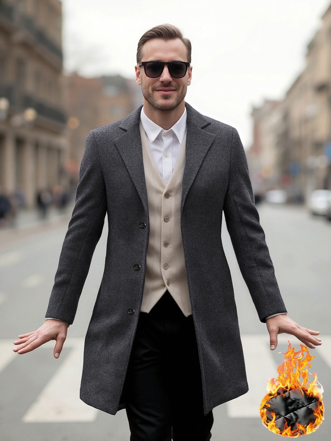 Manteau long élégant pour homme Coupe moderne