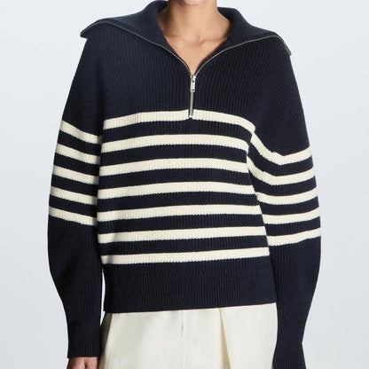 Pull en maille pour femme - Marine chic