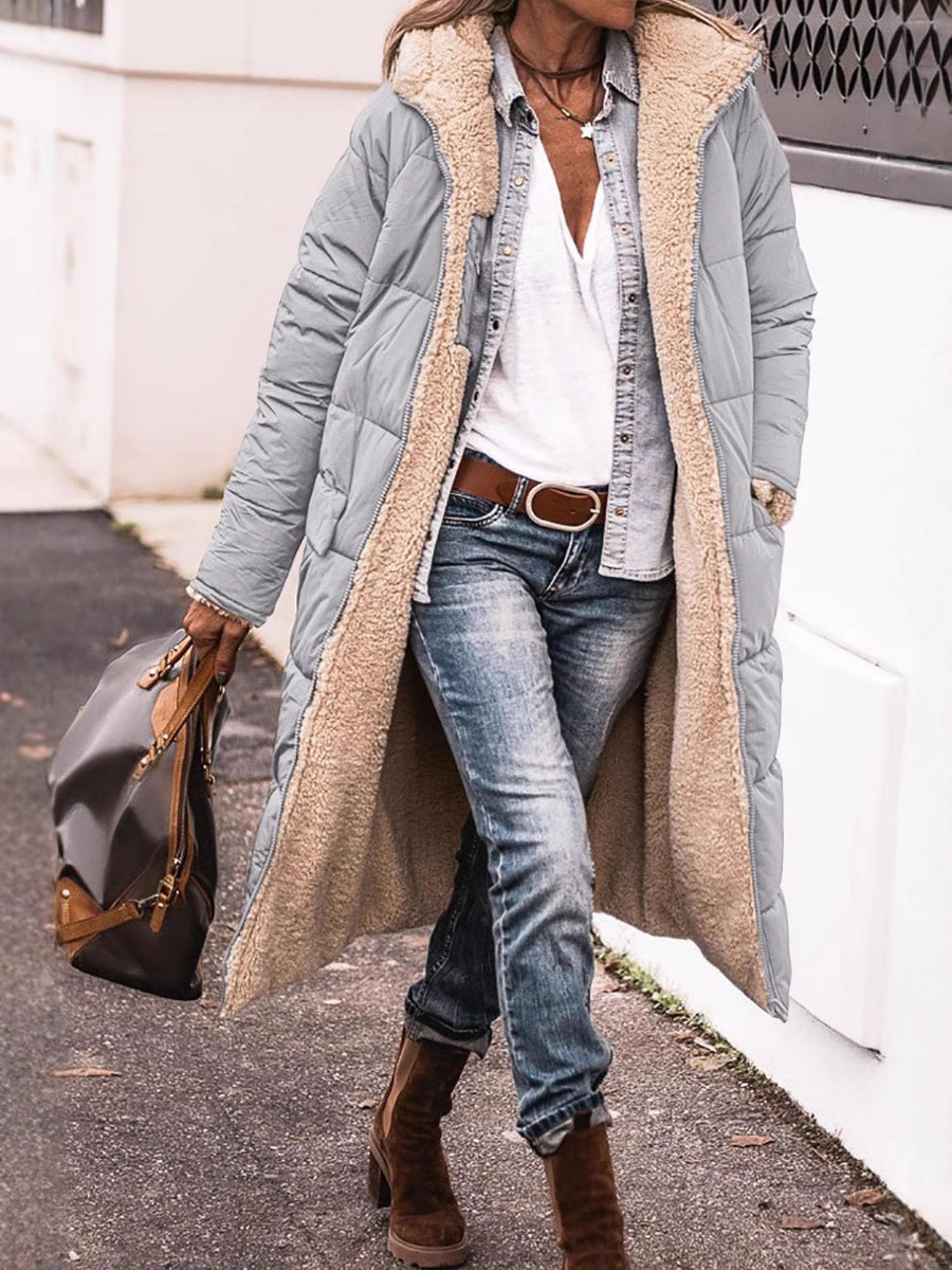 Manteau long d'hiver pour femme matelassé et douillet