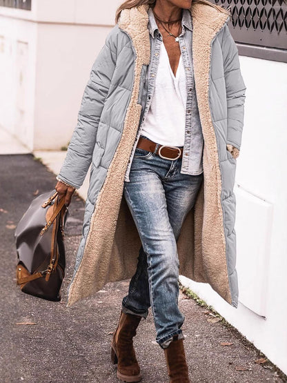 Manteau long d'hiver pour femme matelassé et douillet