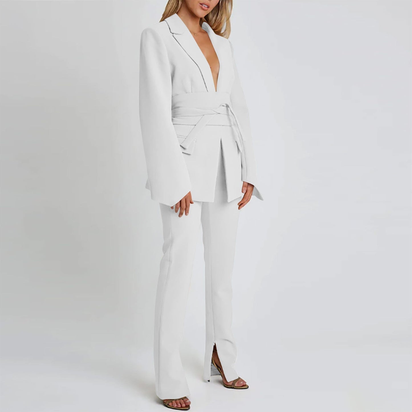 Blazer long élégant pour femme avec poches