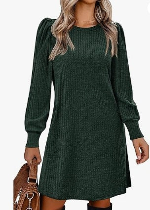 Robe pull femme détails à volants poches latérales