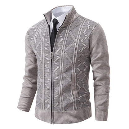 Cardigan torsadé pour homme col montant design moderne