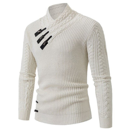 Pull tricoté asymétrique moderne pour homme