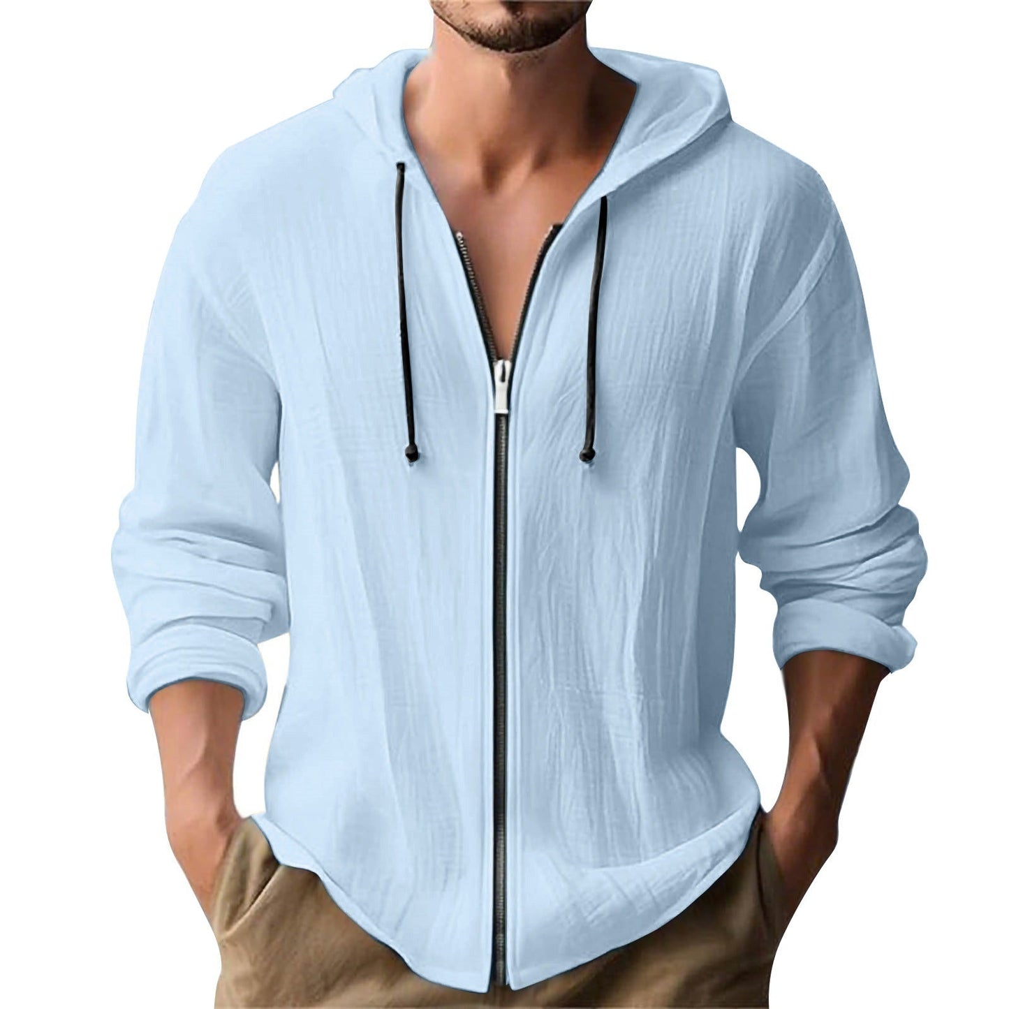 Veste à capuche pour hommes, style moderne avec fermeture éclair