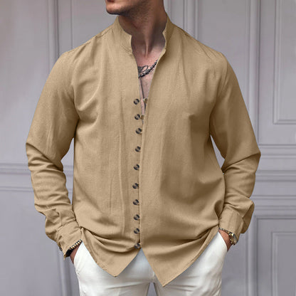 Chemise homme à manches longues moderne boutonnée design élégant