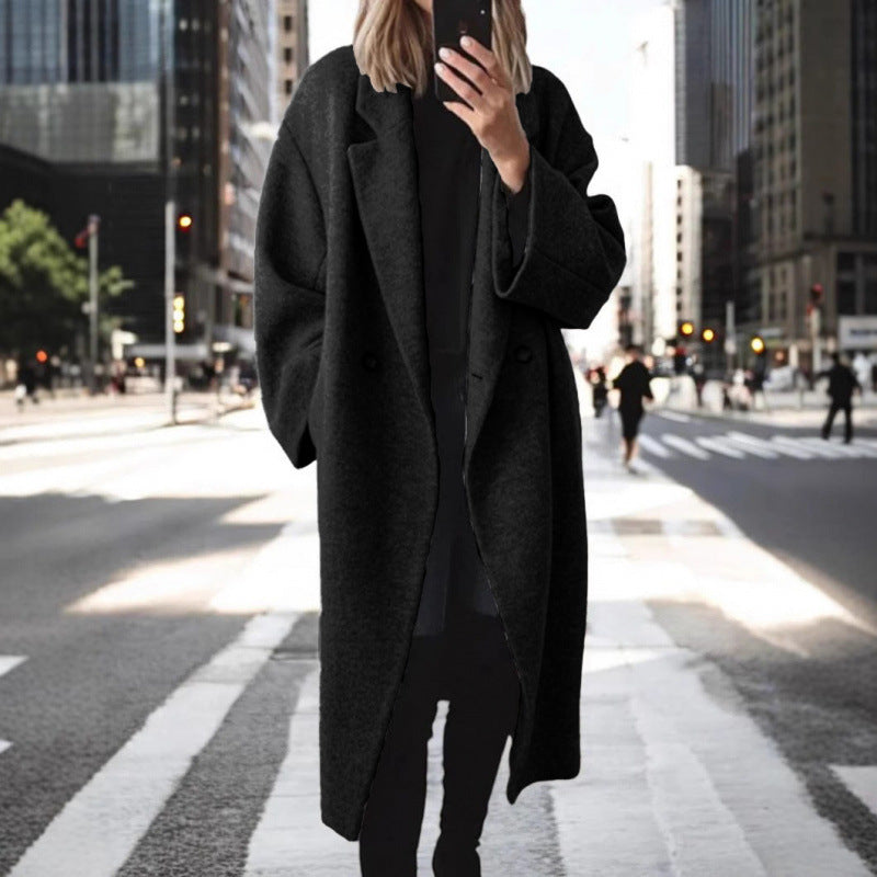 Manteau en laine oversize pour femme, élégant et chaud