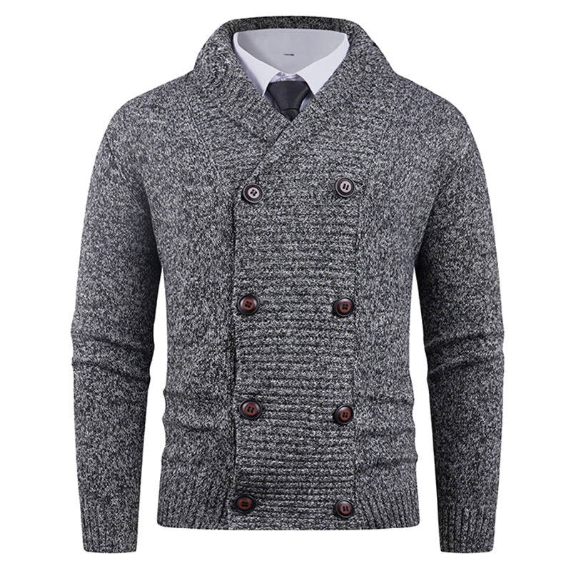 Gilet en maille moderne pour homme avec col châle et boutons