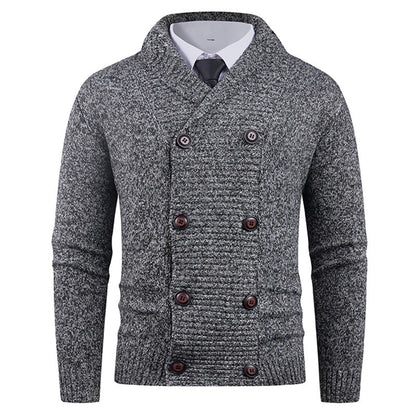 Gilet en maille moderne pour homme avec col châle et boutons