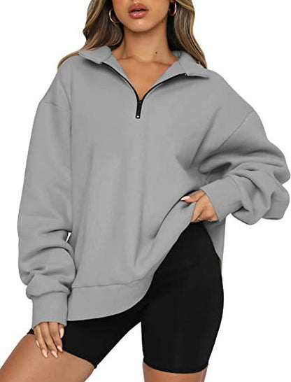 Pull pour femme ample décontracté à manches courtes moderne