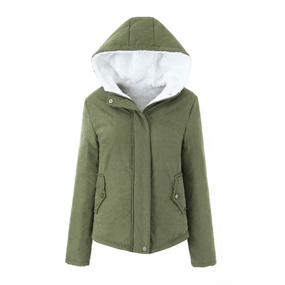 Veste d'hiver matelassée chaude à capuche pour femme