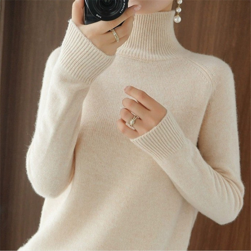Pull Femme Mérinos Doux Col Roulé Élégance