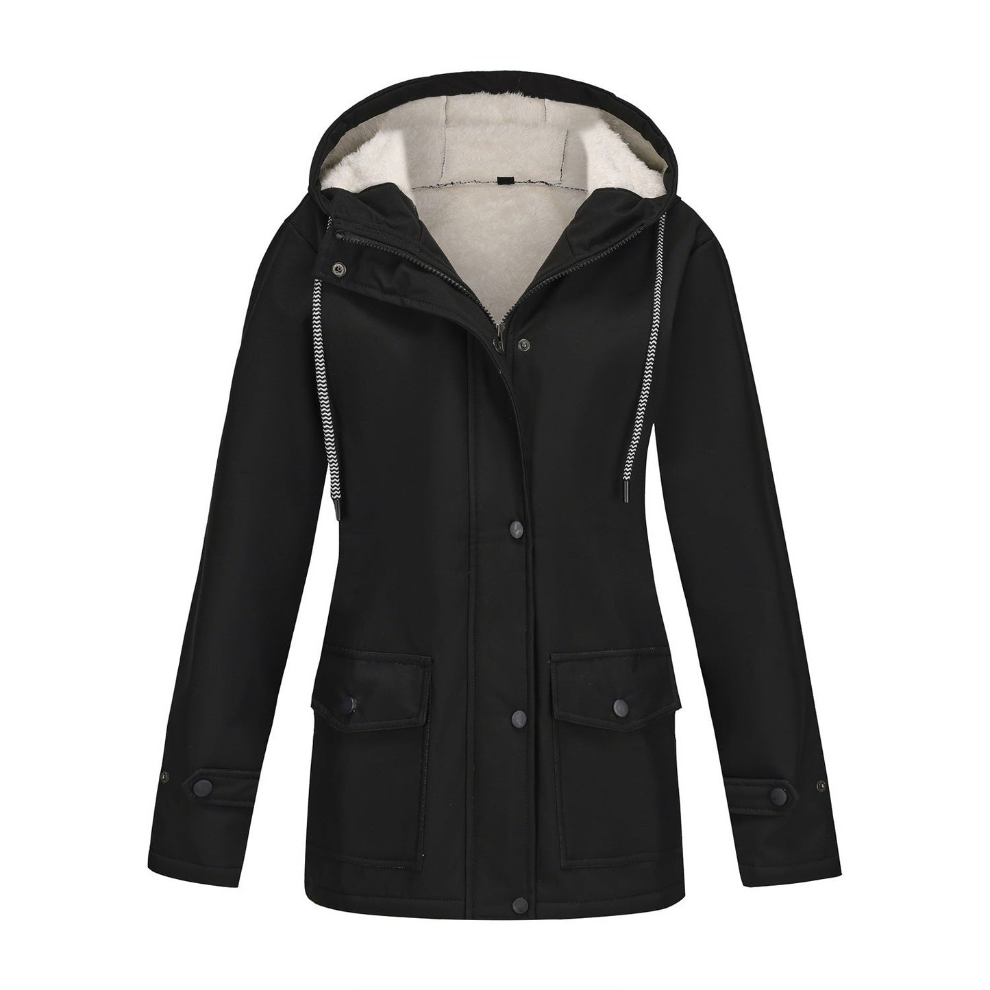 Veste d'hiver pour femme chaude polaire capuche extérieur