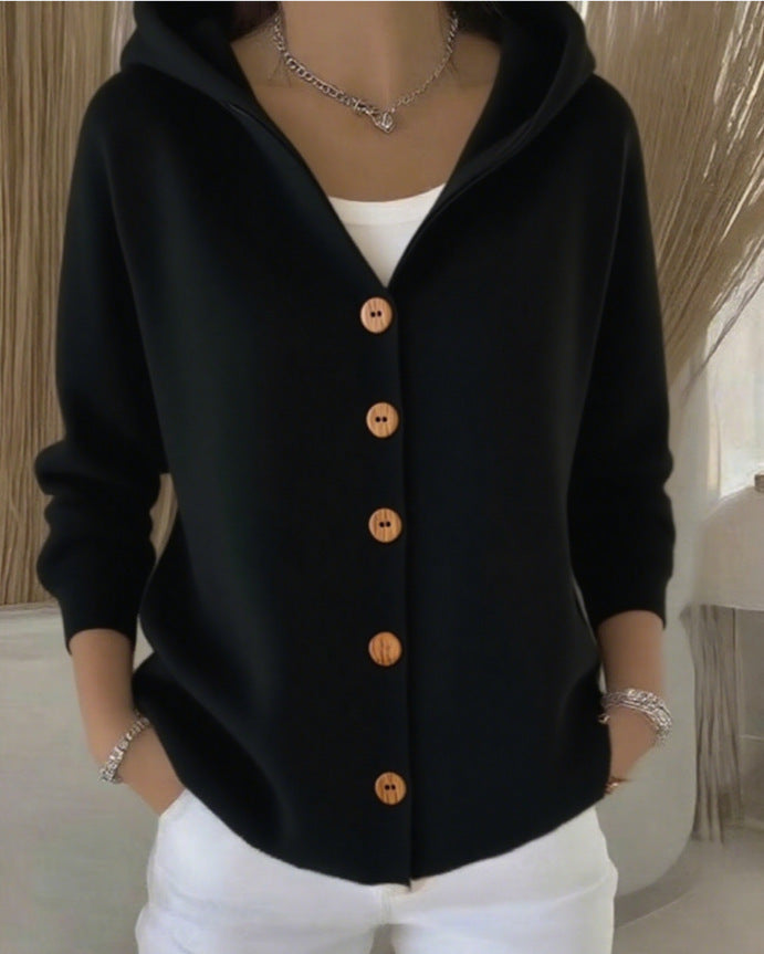 Cardigan Femme Capuche Moderne Décontracté