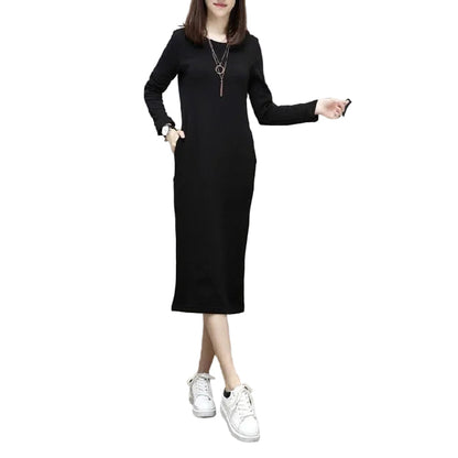 Robe longue à manches longues avec poches