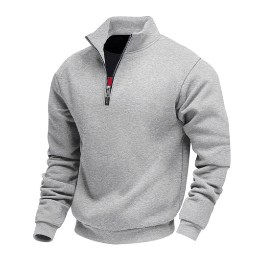 Herren Fleece Pullover Stehkragen Warm - IdealeKleiden