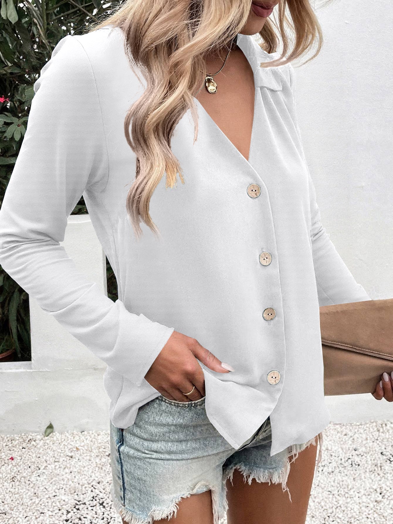 Chemisier Chic pour Femme avec Patte de Boutonnage Élégant