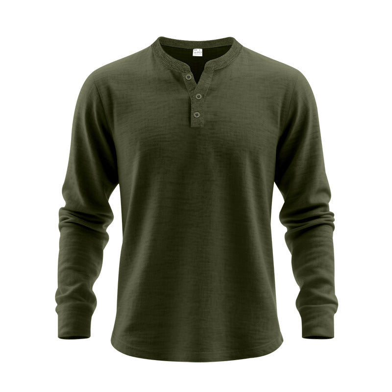 T-shirt à manches longues pour homme, design élégant, boutons