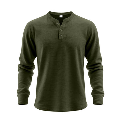 T-shirt à manches longues pour homme, design élégant, boutons