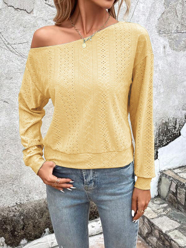 Sweat-shirt Femme Décontracté Asymétrique À Trous Tendance