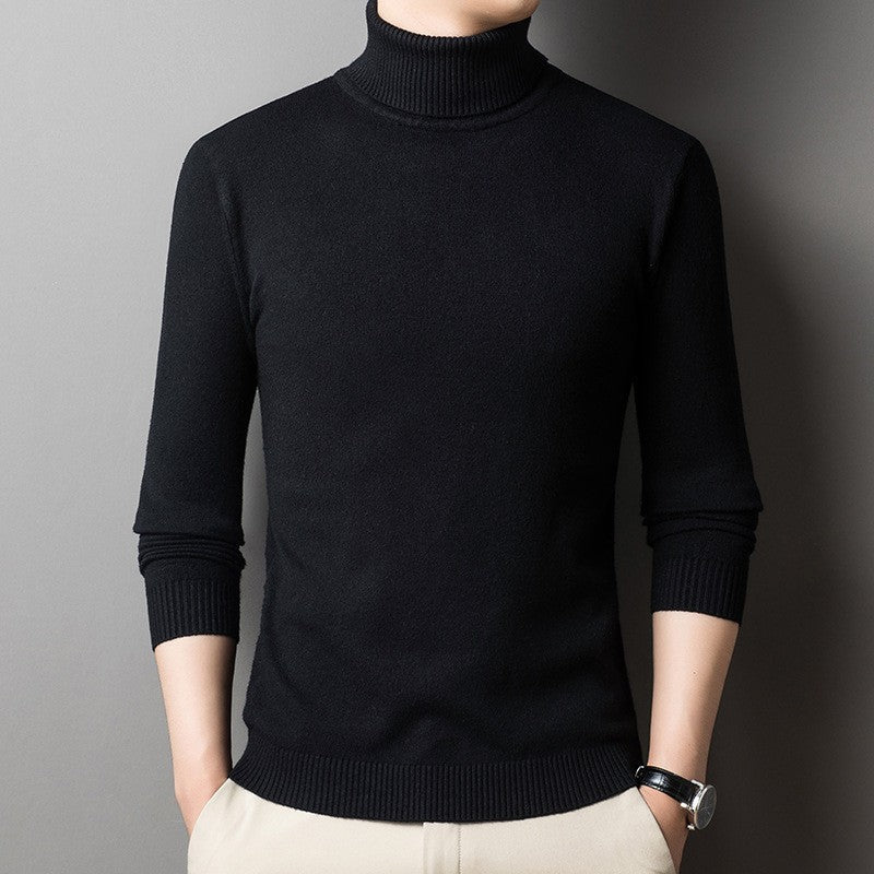 Pull Homme Col Roulé Ajusté Tendance