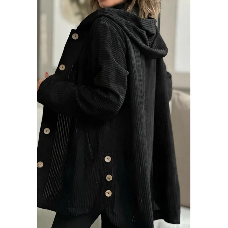Veste à capuche robuste mi-longue style Cordura décontracté