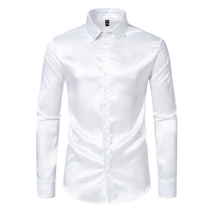 Chemise élégante en satin brillant pour homme
