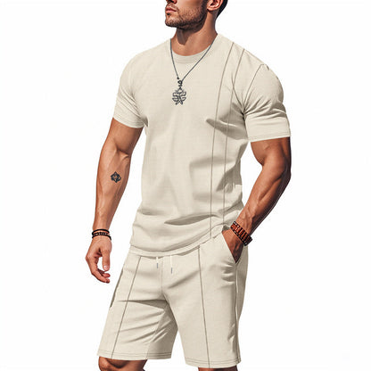 Ensemble de sport pour hommes T-shirt à manches courtes et short respirant