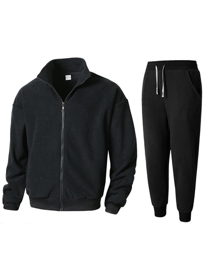 Ensemble de survêtement en polaire chaud et confortable pour hommes