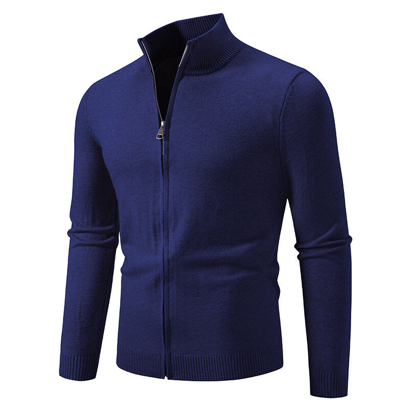 Cardigan homme moderne col montant fermeture fonctionnelle