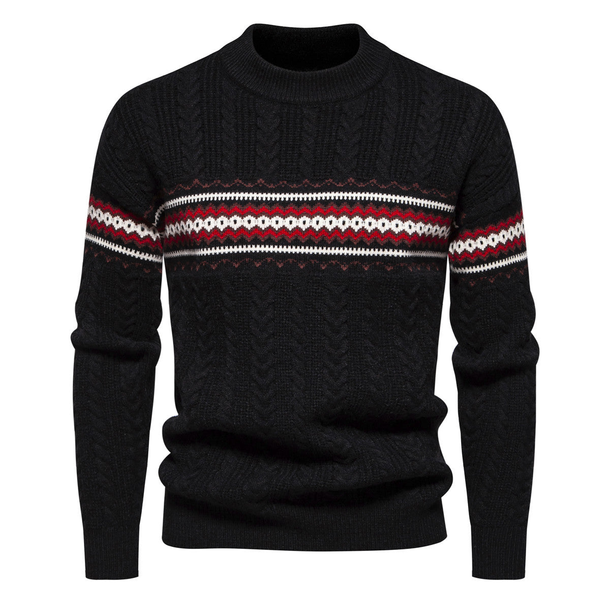 Pull en maille tressée moderne pour homme au design élégant