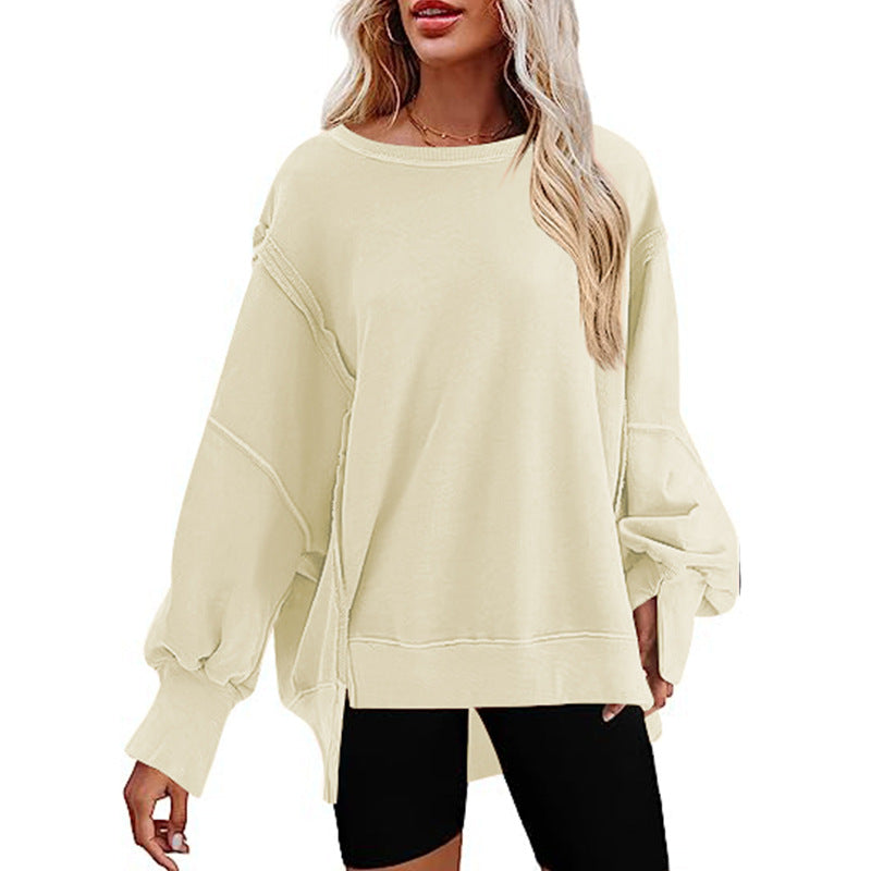 Pull Oversize Femme Confortable Décontracté Manches Larges