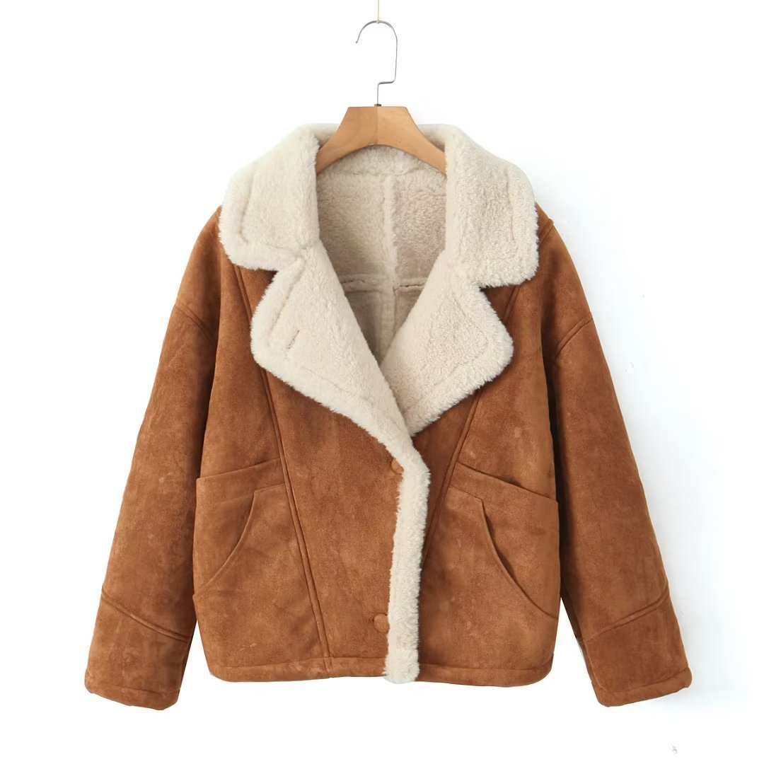 Veste en cuir souple pour femme Doublure douce Grande taille