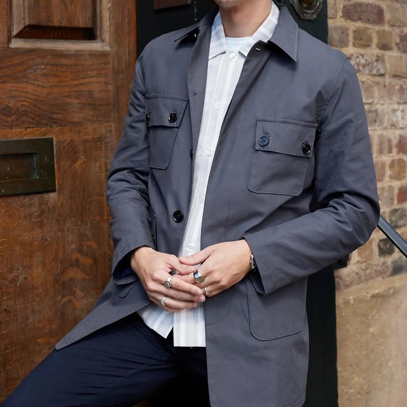 Praktische Utility Jacke Regular Fit Mehrfachtaschen - IdealeKleiden