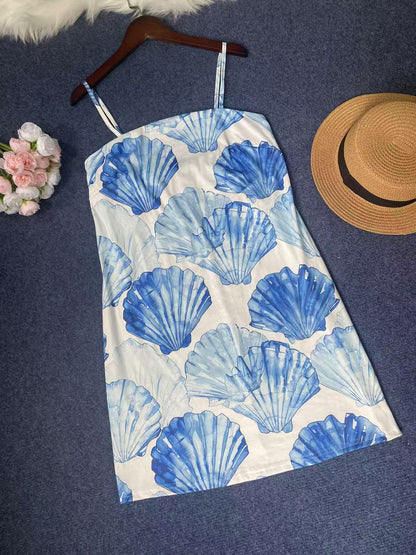 Robe d'été femme motif poisson robe de plage élégante