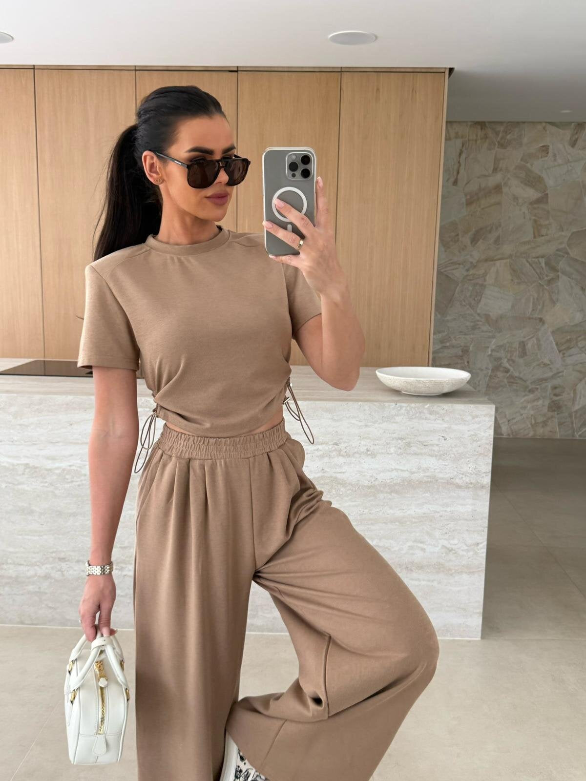 Ensemble de sport femme Top court et pantalon de jogging confortable