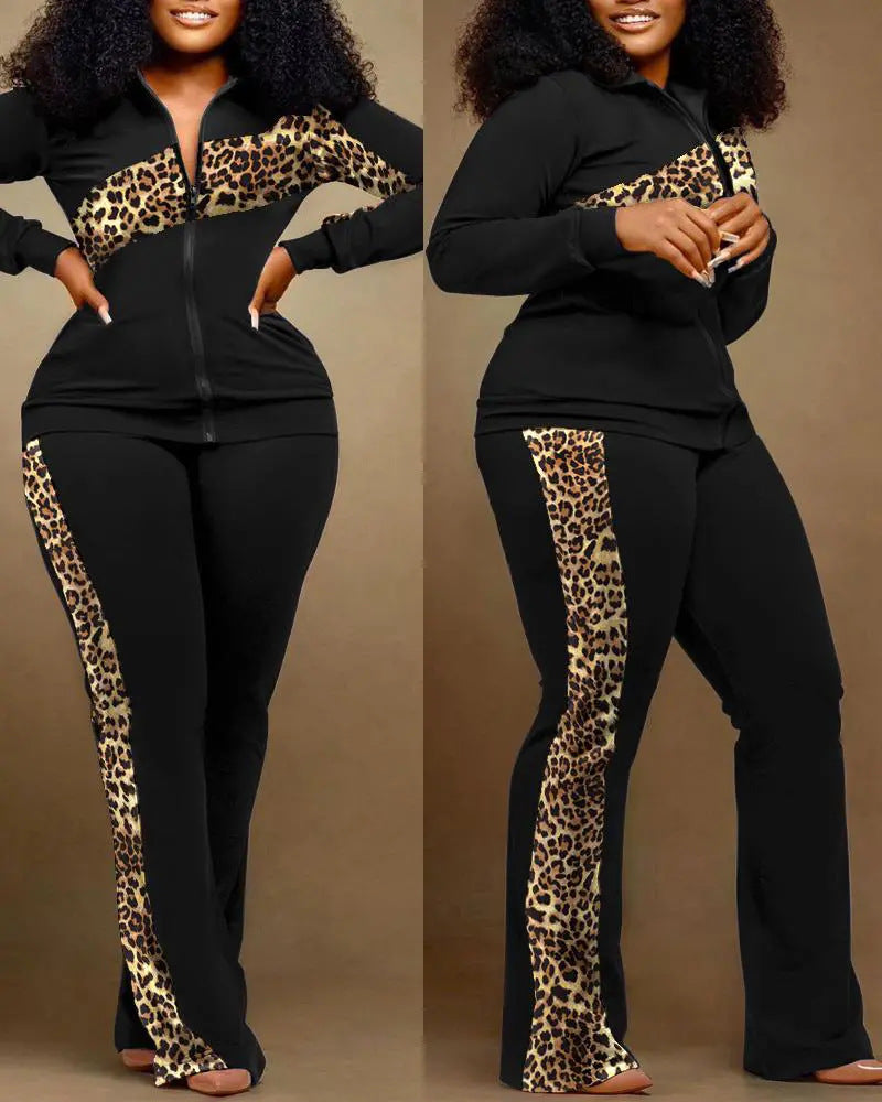 Ensemble de sport pour femme style jean avec fermeture éclair et taille haute