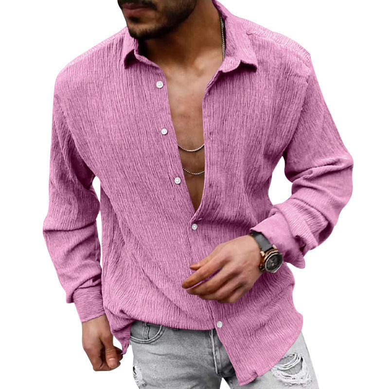 Chemise à manches longues homme effet texturé moderne