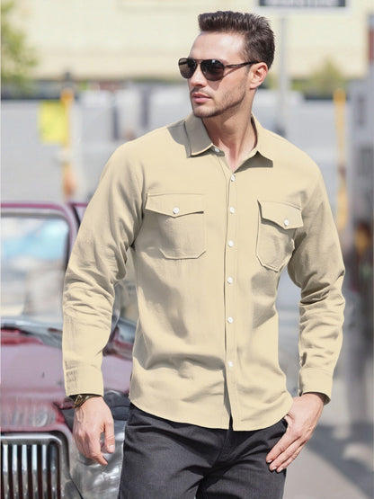 Chemise Homme Manches Longues Coupe Moderne Décontractée