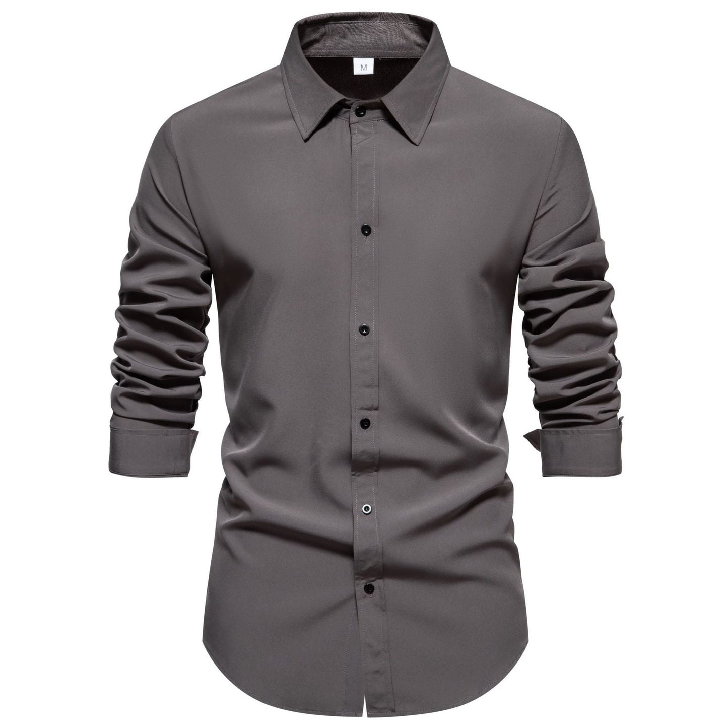 Chemise homme manches longues en coton coupe moderne