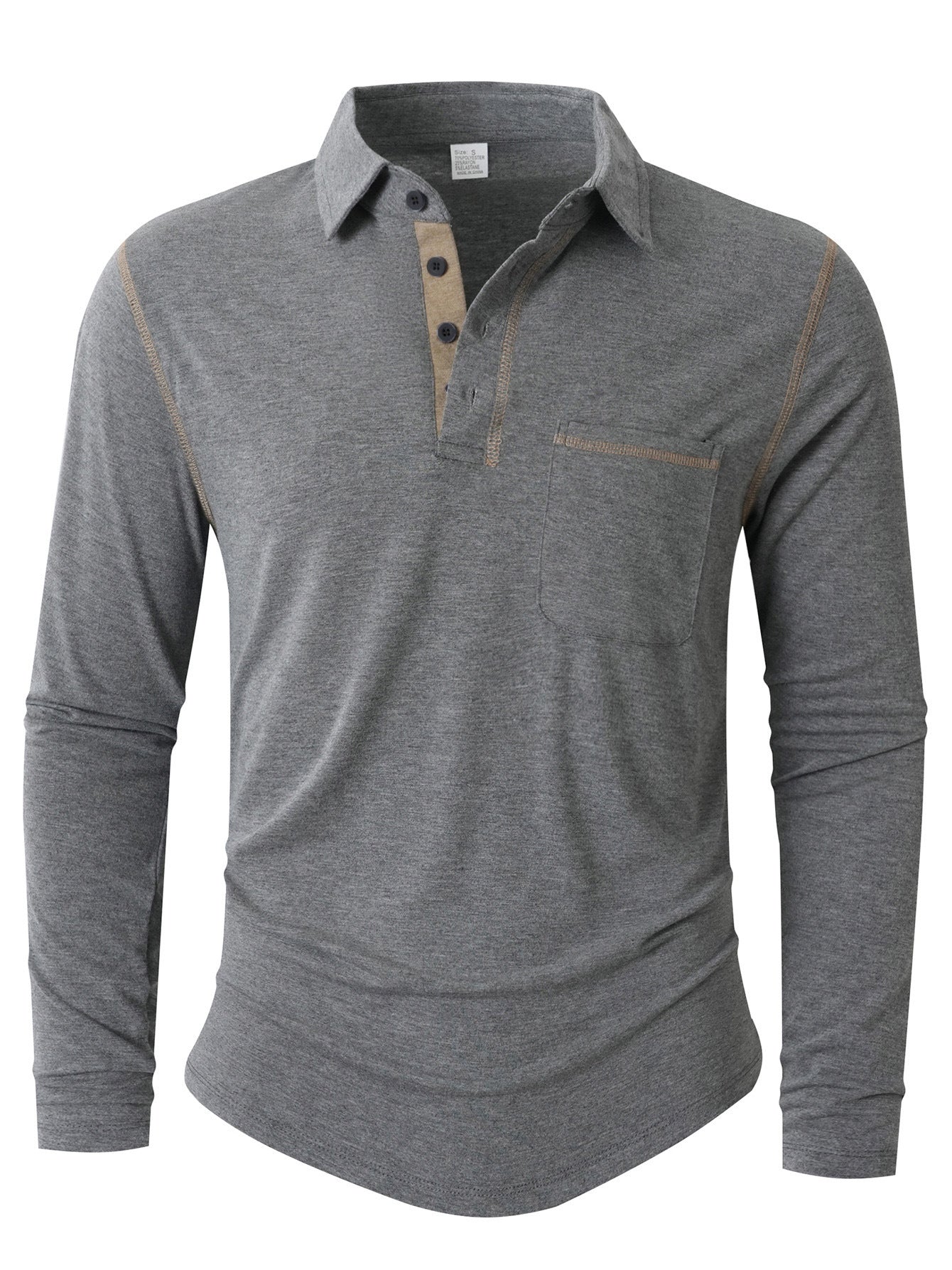 Polo-shirt homme manches longues élégant et sportif